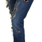 Crystal-Embellished Slim Fit Jeans