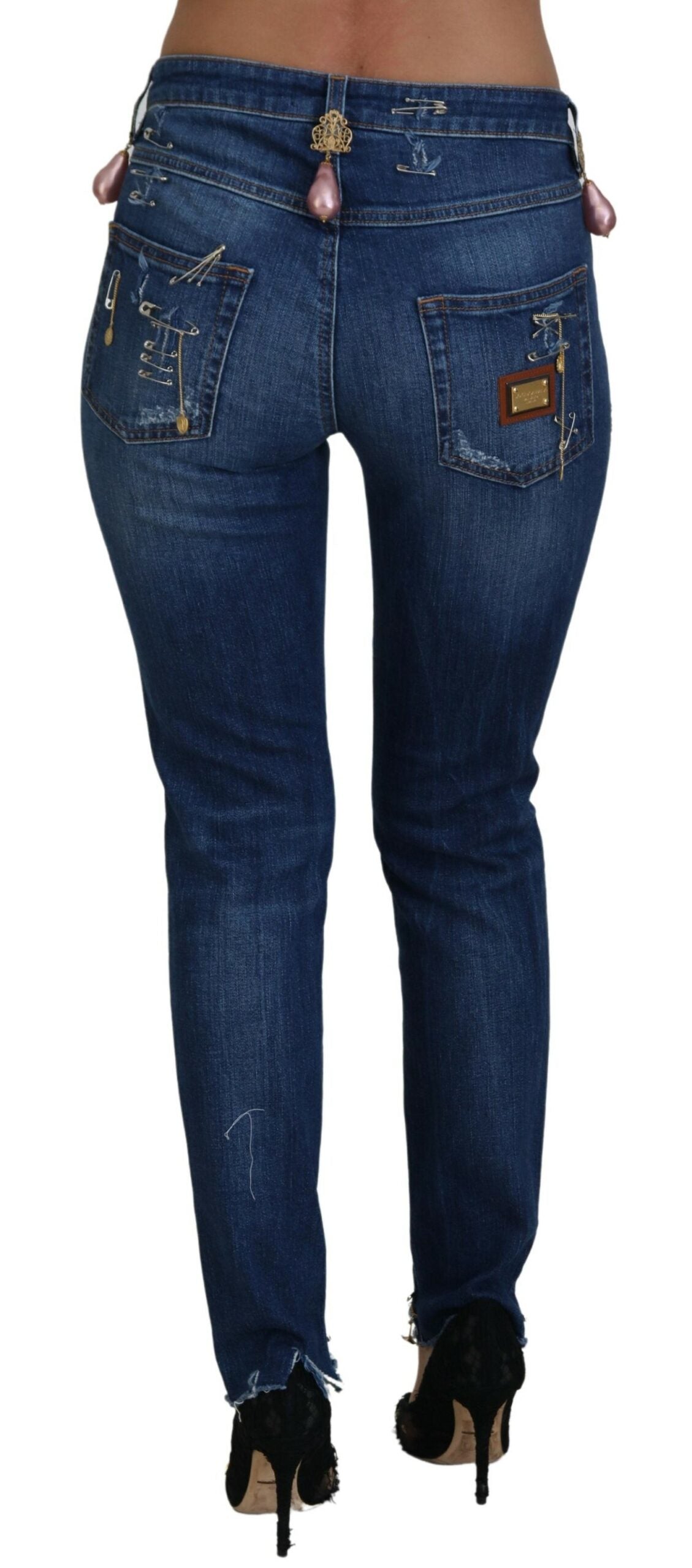 Crystal-Embellished Slim Fit Jeans