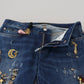 Crystal-Embellished Slim Fit Jeans