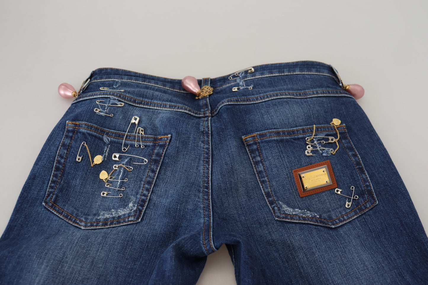 Crystal-Embellished Slim Fit Jeans