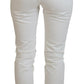 Svelte High Waist Slim Jeans in Off White