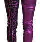 Elegant High Waist Slim Fit Purple Jeans