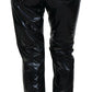 Black Nylon High Waist Skinny Pants