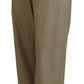 Elegant High Waist Straight Pants in Beige