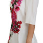 Elegant Floral Print Viscose Top Blouse
