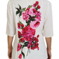 Elegant Floral Print Viscose Top Blouse