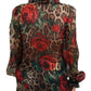 Multicolor Silk Lace Ruffled Blouse