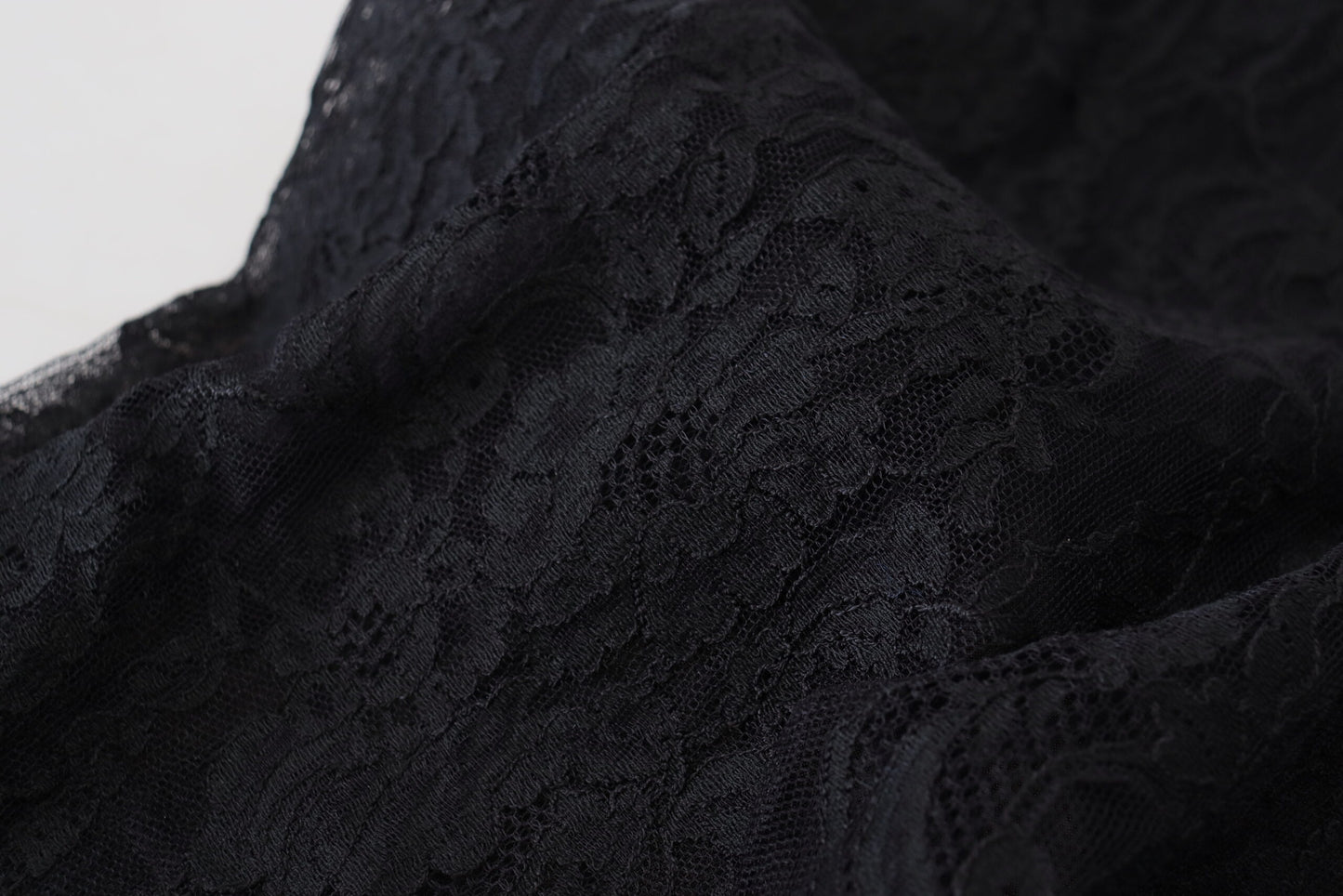 Elegant Black Lace Silk-Blend Top