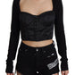 Elegant Black Long-Sleeved Bodice Top
