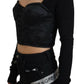 Elegant Black Long-Sleeved Bodice Top
