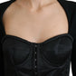 Elegant Black Long-Sleeved Bodice Top