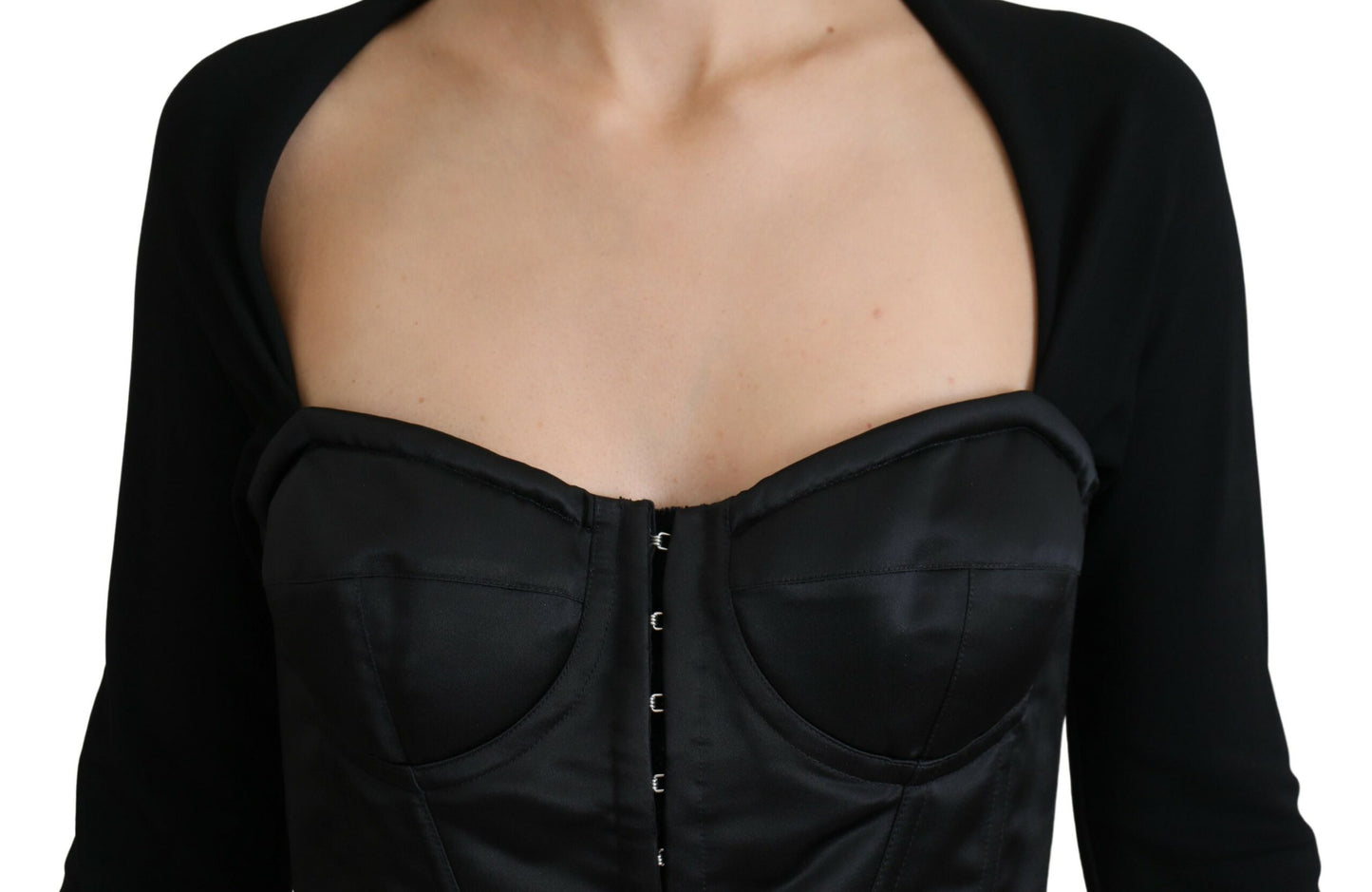 Elegant Black Long-Sleeved Bodice Top