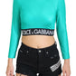 Emerald Elegance Casual Crop Top