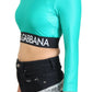 Emerald Elegance Casual Crop Top