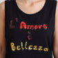Black Sequined Amore E Bellezza Tank Top