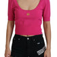 Chic Pink Cropped Top Blouse