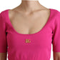 Chic Pink Cropped Top Blouse
