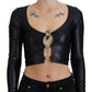 Elegant Black Cotton Blend Casual Top