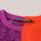 Floral Lace Cropped Crewneck Top
