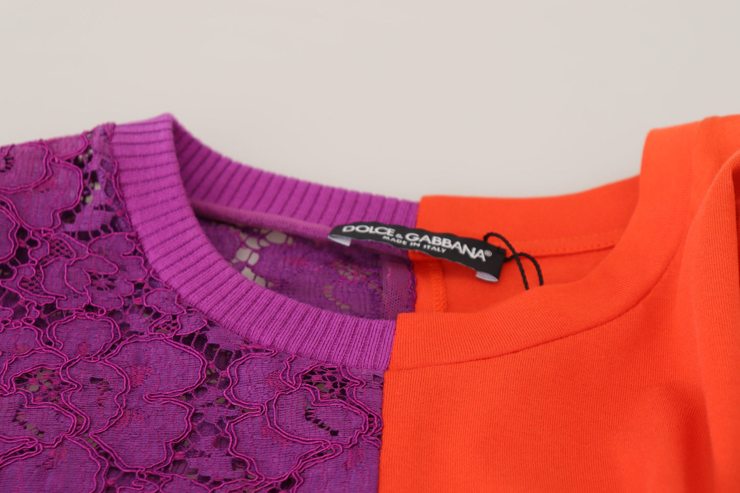 Floral Lace Cropped Crewneck Top