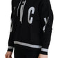 Elegant Black Logo Pullover Sweater