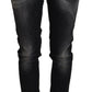 Elegant Tapered Mid Waist Black Jeans