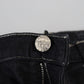 Elegant Tapered Mid Waist Black Jeans