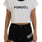 Chic White Cotton Crop Top Tee