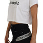 Chic White Cotton Crop Top Tee
