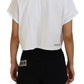 Chic White Cotton Crop Top Tee
