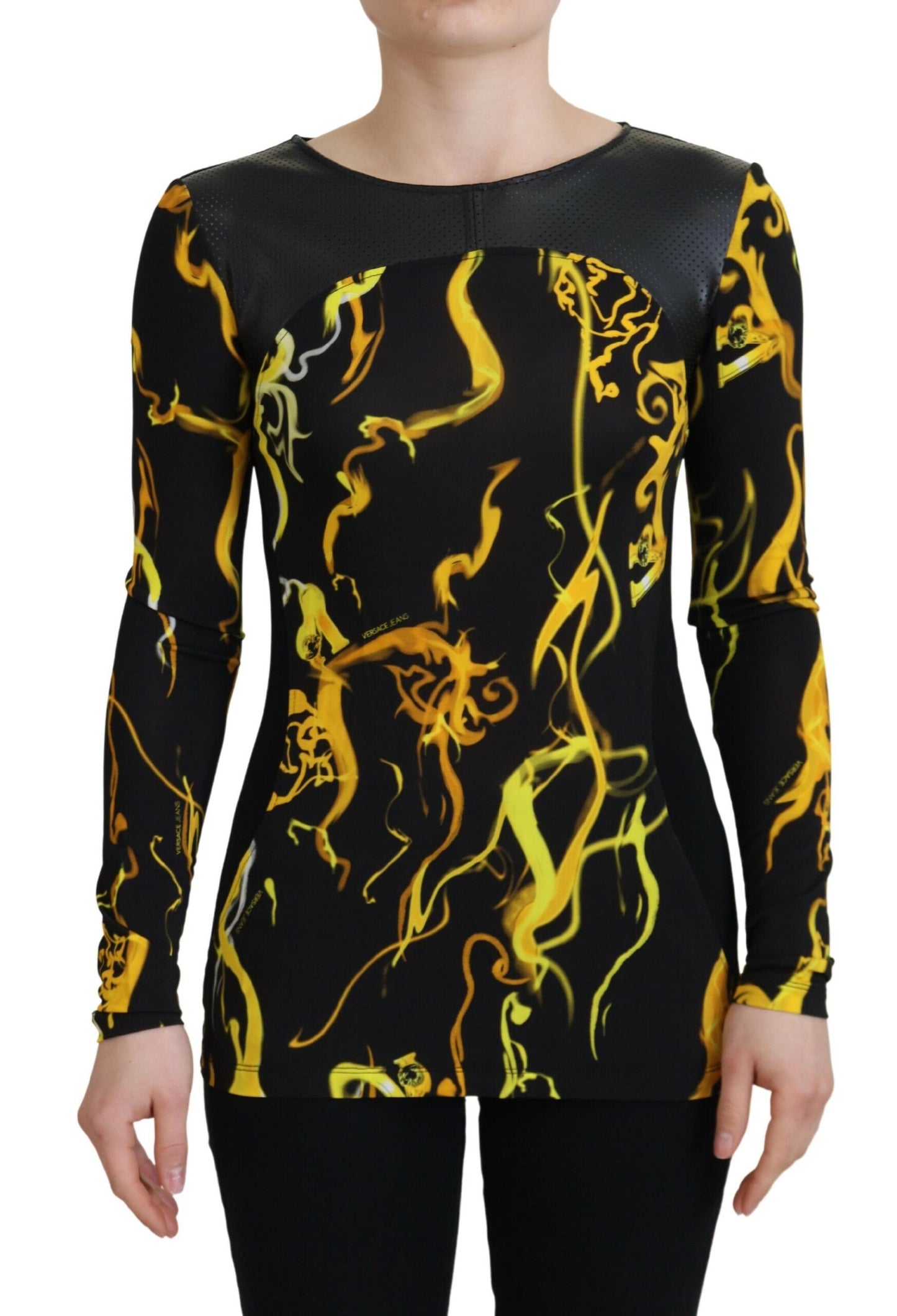 Elegant Viscose Blend Top with Iconic Print