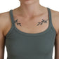 Chic Sleeveless Green Cotton Tank Top