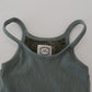 Chic Sleeveless Green Cotton Tank Top