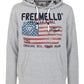 Chic Melange Grey Cotton Hoodie with Chest Embroidery