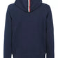 Chic Dark Blue Cotton Hooded Sweatshirt