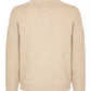 Chic Beige Diamond Embroidered Zip Sweater