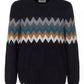 Multicolor Zig-Zag Crew Neck Sweater
