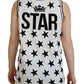 Elegant White Cotton Crown Star Tank Top