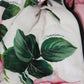 Elegant White Rose Print Zip Jacket