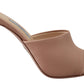 Elegant Beige Leather Heels Sandals