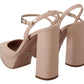 Chic Beige Platform Sandal Heels