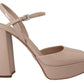 Chic Beige Platform Sandal Heels