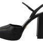 Chic Black Leather Platform Sandals