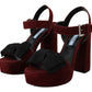 Maroon Suede Ankle Strap Sandals Luxury Footwear