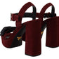 Maroon Suede Ankle Strap Sandals Luxury Footwear