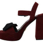 Maroon Suede Ankle Strap Sandals Luxury Footwear