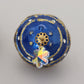 Gold Brass Blue Dangle Ball Crystal Clip On Earrings
