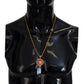 Gold Brass Chain SUPER PIG Pendant Logo Necklace