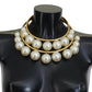 Elegant Faux Pearl Embellished Gold Choker