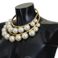 Elegant Faux Pearl Embellished Gold Choker